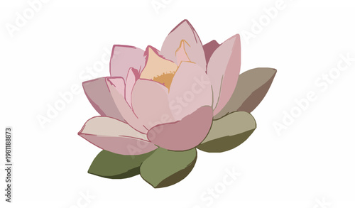 Realistic lotus flower vector illustration fresh bloom floral design