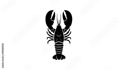 Lobster silhouette logo vector black seafood icon minimal design