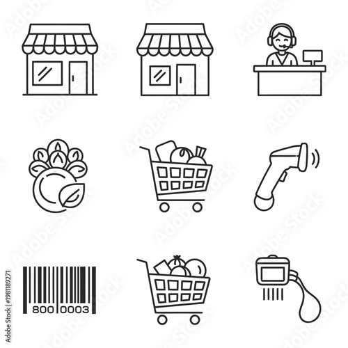 Grocery shopping retail store and payment