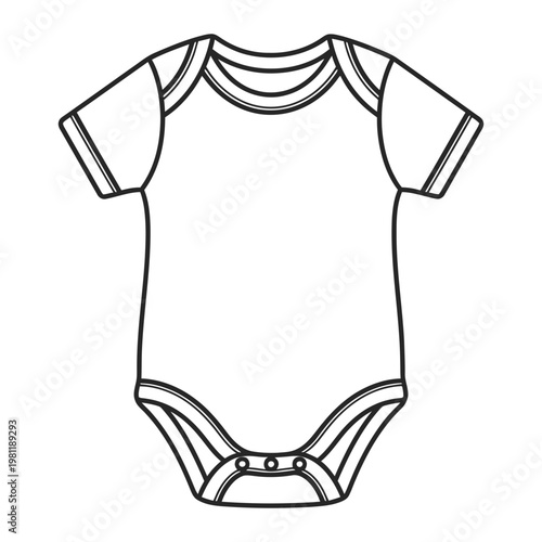 Baby bodysuit outline graphic element design