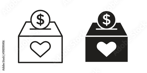 Donations icon for mobile application, button and website design.