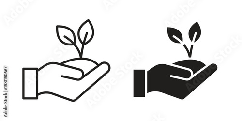 Eco-friendly icon for mobile application, button and website design.