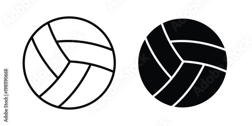 Volleyball icon clip art collection. Editable stroke icons