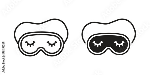 Eye mask icon for mobile application, button and website design.