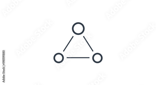 Three interconnected circles forming a triangular network, representing collaboration, interconnectedness, teamwork, and decentralized communication.