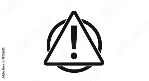 Triangular warning sign with an exclamation mark inside a circle, representing danger, alert, caution, important notice, and critical information.