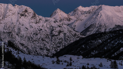 Snowshoeing in the Clarée valley in winter - France