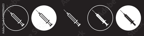 Syringe icon logo design. injection sign and symbol. vaccine icon.