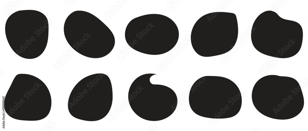 Photos liquid shape blobs in different style collections