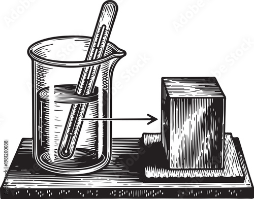 Vintage illustration of a laboratory setup transferring liquid between containers hand drawing illustration vector