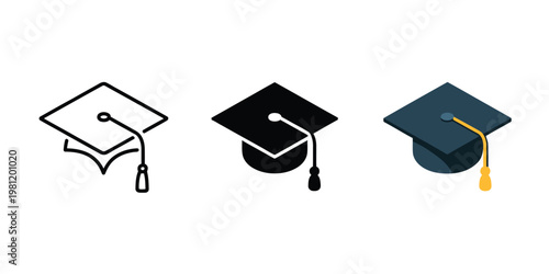 Graduation hat icon education cap symbol student cap vector illustration academic degree school college university ceremony sign pictogram