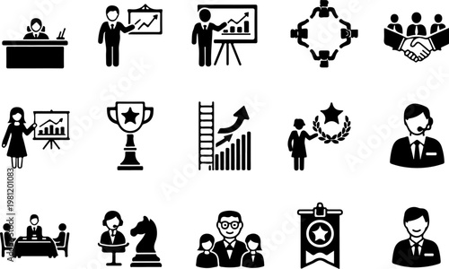 Business Management and Leadership Icons Collection
