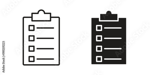 Todo list icon in black stroke eps vector graphic