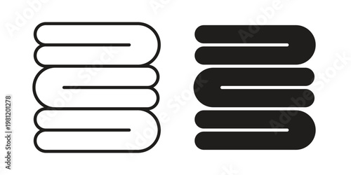 Towel icon in black stroke eps vector graphic