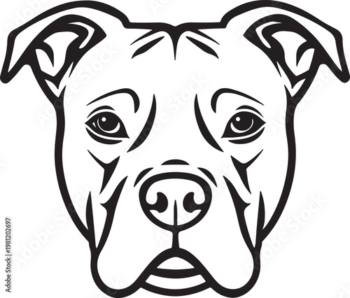 High Detail Dog Face Illustration for Commercial Printing