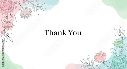 Soft Color Thank You Card Aesthetic Design