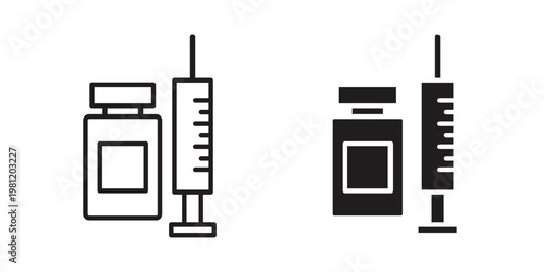 Vaccination icon in black stroke eps vector graphic