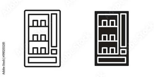 Vending machine icon in black stroke eps vector graphic
