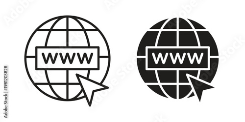 Website icon in black stroke eps vector graphic