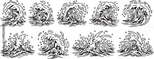 Abstract black and white tangled lines forming complex organic shapes and patterns Vector