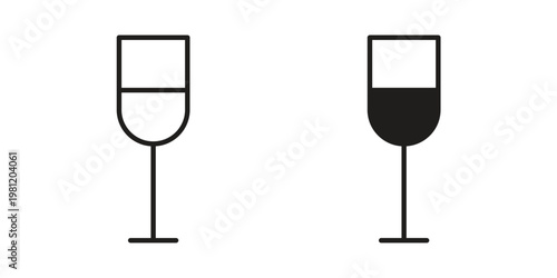 Wine glass icon in black stroke eps vector graphic