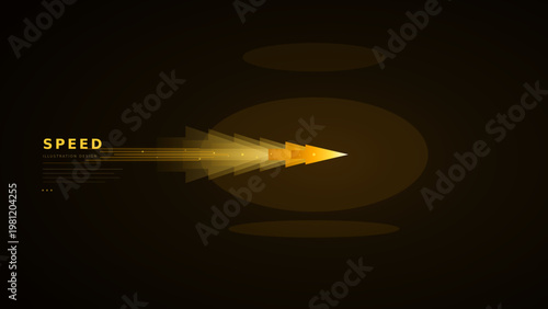 rocket speeding through space with trail of light vector illustration