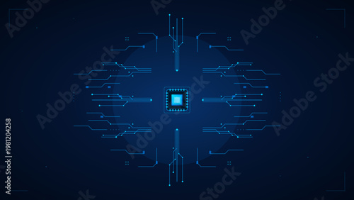 digital target with radiating binary code vector illustration