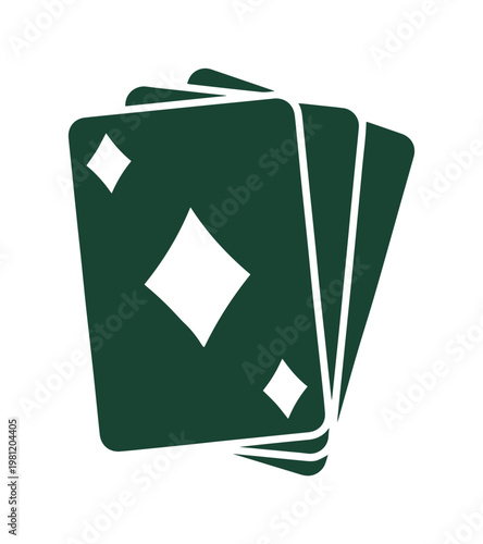 トランプカードのベクターアイコン、カジノやゲームのシンボル、エンターテイメントとギャンブルのシンプルなイラスト素材