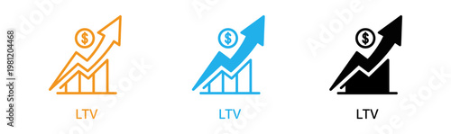 Financial growth and lifetime value representation with ascending charts