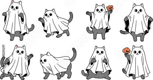 Diverse group of cartoon characters in various playful and expressive poses Vector