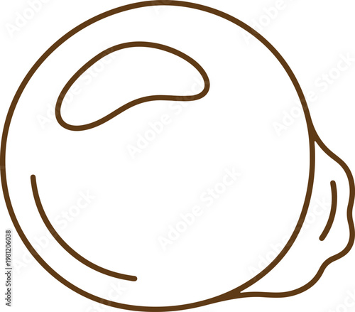 Minimalist circular line art illustration of fresh lemon citrus fruit for branding design.