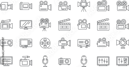 Hand drawn packaging and shipping box icons collection in black and white