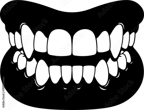 Vampire fangs, monster teeth, horror, scary, scary mouth, Halloween, sharp teeth.