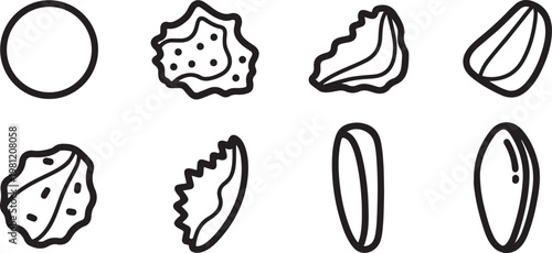 Simple line drawings of various everyday objects and symbols Vector