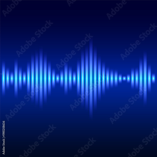 Sound wave, music beat, vector illustration.