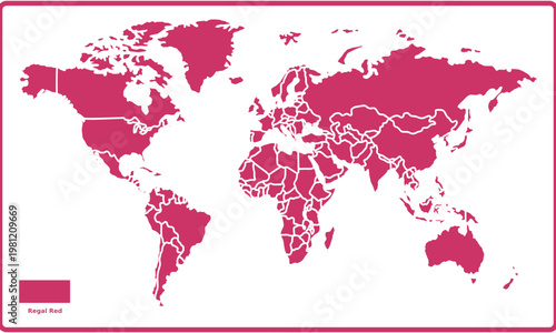 World Map Vector Detailed Outline Clean Layout