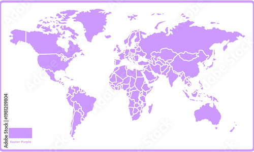 World Map Vector Minimal Flat Template Design.
