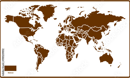World Map Vector Minimal Outline High Resolution.