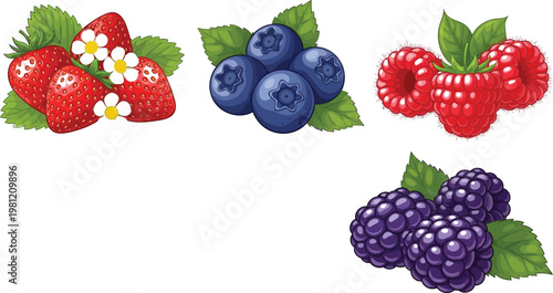 A colorful assortment of fresh summer berries and citrus fruits displayed together