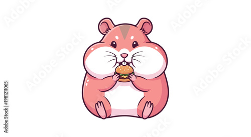 A cute cartoon vector illustration of a funny squirrel character holding a nut with a smile, designed as a lovable mammal pet drawing for a fun animal zoo art collection