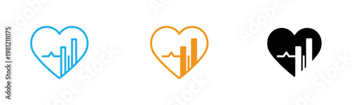 Heartbeat health logo two hearts with ecg lines and a stethoscope