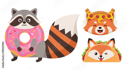 Cute vector illustration design featuring a set of funny cartoon cats and a set of owls with nice baby kittens and domestic pets for a fun nature character art card