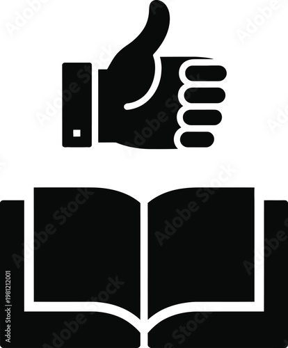 Recommendation solid icon approval rating approval feedback suggestion symbol vector illustration isolated design element