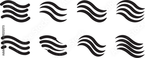 Black and white abstract art featuring looping and twisting patterns Vector