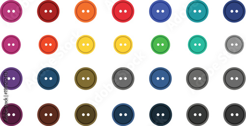 Colorful array of circular icons featuring diverse human faces with varied expressions and styles Vector