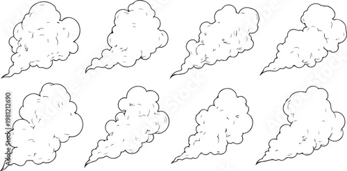 A collection of whimsical and detailed sketches of elephant heads in various poses Vector