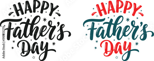 Celebrate father's day vibrant hand lettered typography for dad's special day festive greetings designs