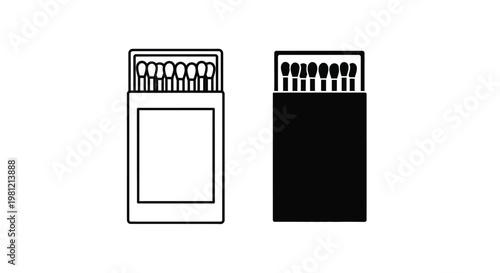 Two matchboxes one open and one closed in stark contrast silhouette