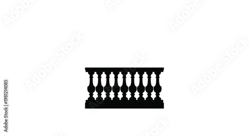 Black balustrade design against a white background a striking silhouette
