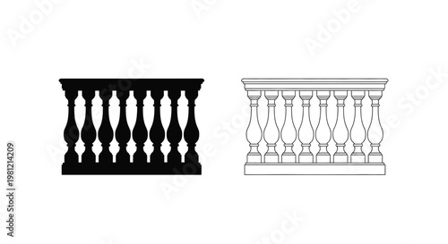 Balustrade design in contrasting views a striking silhouette